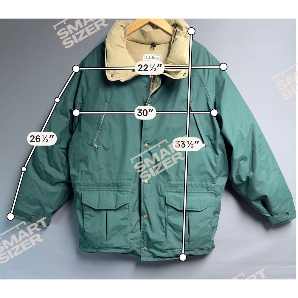 Vintage LL Bean Maine Wardens Parka Gore-Tex Down Green Mens XL NO HOOD 80s - Picture 7 of 9